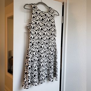 Charming Charlie Black & White Patterned Dress, Size M
